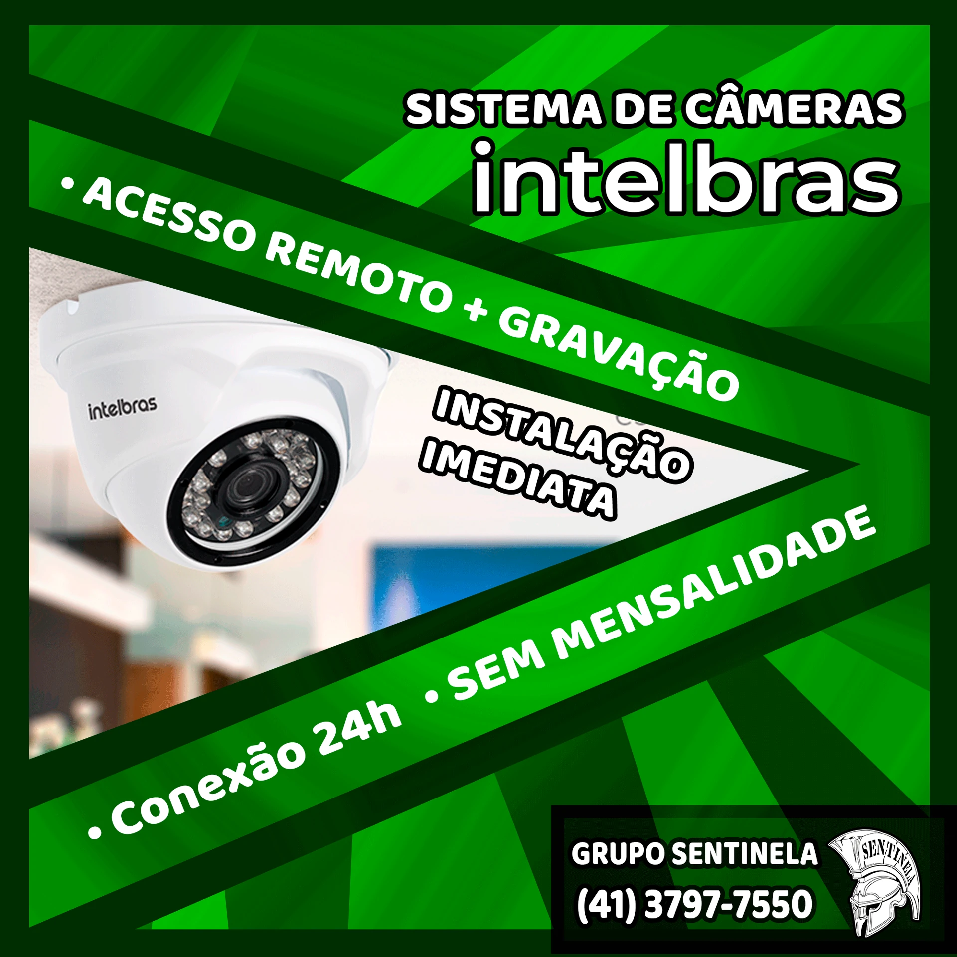 Detalhe da campanha de CFTV criada para o Grupo Sentinela